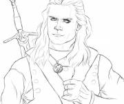 Coloriage et dessins gratuit Geralt artline à imprimer