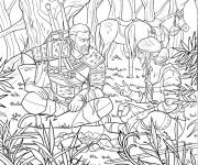 Coloriage Geralt et sa fille dans la foret