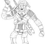 Coloriage Geralt hilarant