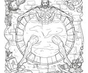 Coloriage Geralt se baigne en vecteur