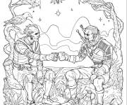 Coloriage Geralt se rencontre avec un ami