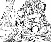 Coloriage Geralt se repose