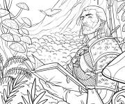 Coloriage Geralt se trouve dans la nature