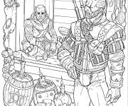 Coloriage Geralt Sorceleur d&eacute;taill&eacute;