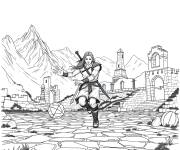 Coloriage Guerri&egrave;re courant