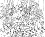 Coloriage Guerriers en armure