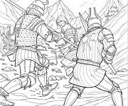 Coloriage H&eacute;roine se trouve contre leurs ennemies de The Witcher