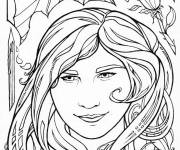 Coloriage Illustration d'une belle fille de la serie the witcher