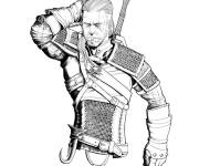 Coloriage Illustration de Geralt de Riv
