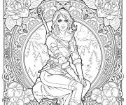 Coloriage Jolie h&eacute;orine de The witcher