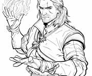 Coloriage Le guerrier Geralt