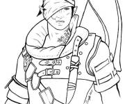 Coloriage et dessins gratuit le sorceleur en noir et blanc à imprimer