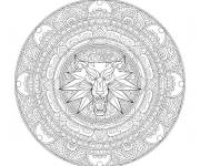 Coloriage Mandala The Witcher