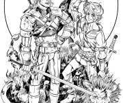 Coloriage Personnages The witcher avec le lion