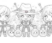 Coloriage Personngaes chibi de The witcher