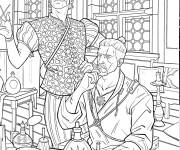 Coloriage Sc&egrave;ne dans le palais du roi de The Witcher