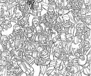 Coloriage Sc&egrave;ne de Sorceleur