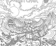 Coloriage Sc&egrave;ne du club d'aventure de Witcher
