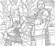 Coloriage sorceleur de la serie witcher pour adulte