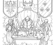 Coloriage Sorceleur s&eacute;rie en noir et blanc