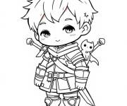 Coloriage et dessins gratuit The witcher chibi à imprimer