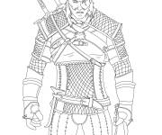Coloriage The Witcher Geralt