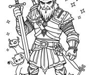 Coloriage The witcher Geralt facile