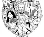Coloriage et dessins gratuit Tous les personnages principaux de The Witcher à imprimer