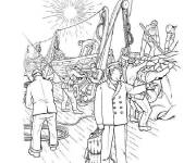 Coloriage Action d'&eacute;vacuation du Titanic