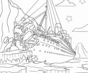 Coloriage Collision du Titanic dans le Iceberg