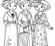 Coloriage Dames nobles dans Titanic