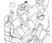 Coloriage Evacuation des passagers du Titanic