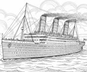 Coloriage Illustration de navire g&eacute;ant Titanic r&eacute;aliste