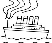 Coloriage Illustration du Titanic facile