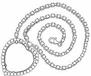 Coloriage Le collier c&oelig;ur de l'oc&eacute;an de Rose