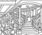 Coloriage Le salon au Titanic