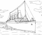 Coloriage Le voyage tragique du Titanic
