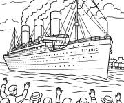 Coloriage Navire Titanic au port
