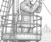 Coloriage Nid de corbeau du Titanic