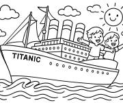 Coloriage Paquebot Titanic pour maternelle