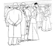 Coloriage et dessins gratuit Passagers du Titanic au bord du bateau à imprimer