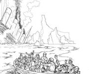 Coloriage Passagers qui quittent le Titanic