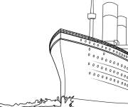 Coloriage Paysage de Titanic dans la mer