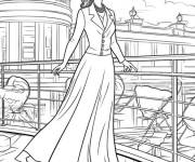Coloriage Rose sur le pont du Titanic