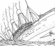 Coloriage Sc&egrave;ne d'&eacute;pave du Titanic