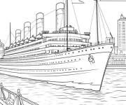 Coloriage Titanic au port pour enfants