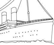 Coloriage Titanic dans l'oc&eacute;an