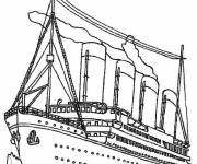 Coloriage et dessins gratuit Titanic devant le iceberg à imprimer
