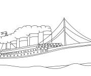Coloriage Titanic en noir et blanc