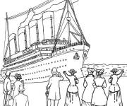 Coloriage Titanic qui quitte le port